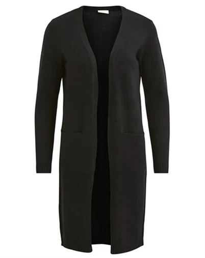 Vila - Viril Long Strik Cardigan - Black